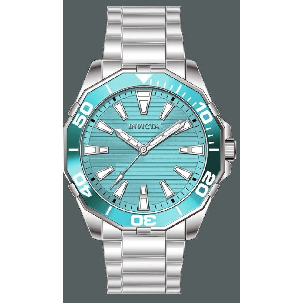Invicta Pro Diver Men’s 46 Meridian Light Blue Quartz Dial Steel Bracelet w/Box